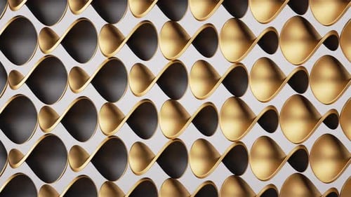 abstract modern background with black gold geometric shapes spinning