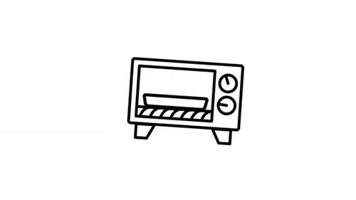 Minimalist Animated Cooking Toaster Oven Icon