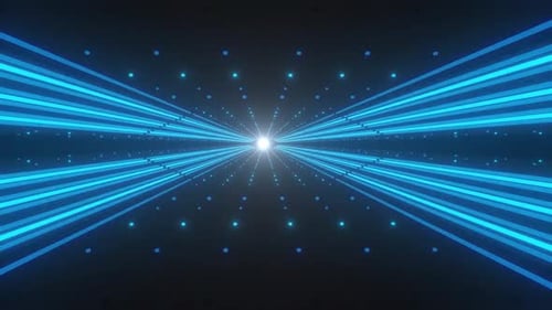 Futuristic Blue Tunnel Light Grid Background Loop
