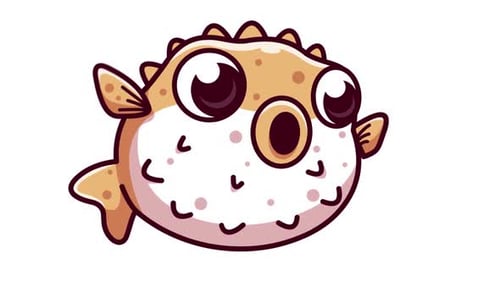 Kugelfisch-Cartoon