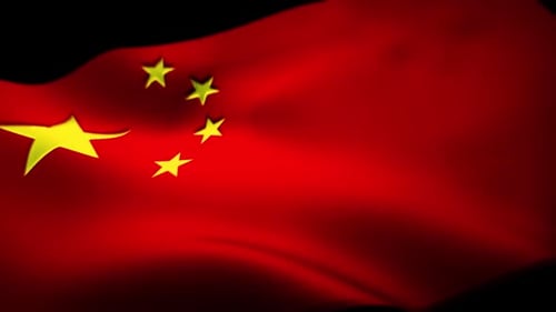Waving China Flag Seamless Loop Animation