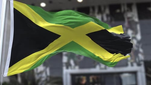 Jamaica Wavy Flag In The Wind Waving Official Flag 4K