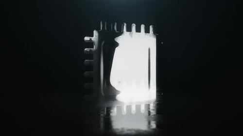 Animación giratoria de microchips con IA