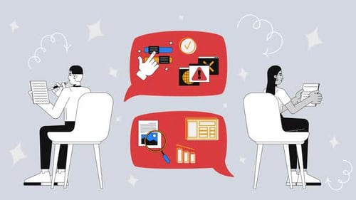 Team onboarding process with visual communication 2D mixed media animation