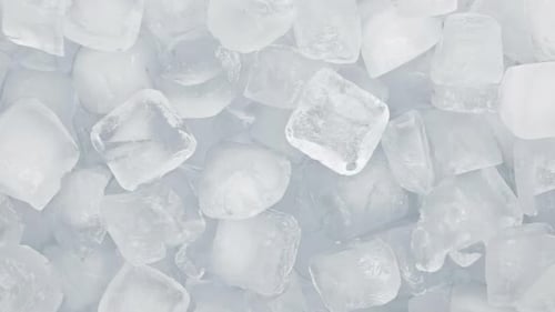 Heap of Ice Cubes Filling the Entire Frame