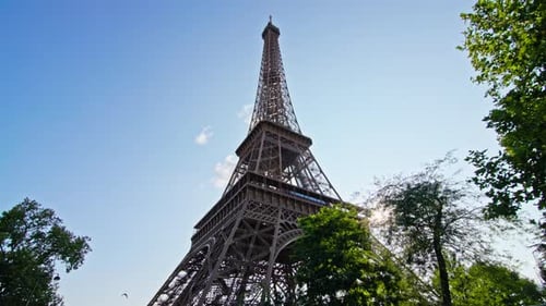 Beautiful Sunny Day Near the Eiffel Tower in Paris