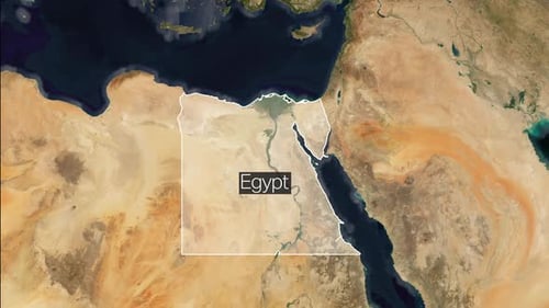 Satellite Map Zoom and Egypt Country Highlight