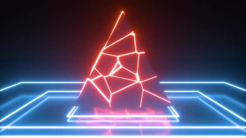 Glowing Neon Abstract Geometric Loop Background