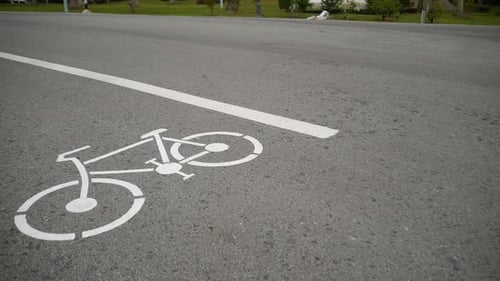 Street Way for Bike-Cycle in the Park Asphalt