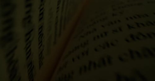 Macro View White Pages with Detailed View Vietnam Text Inside Book