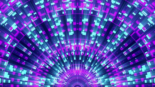 VJ Dynamischer abstrakter Bogen in Blau-Violett