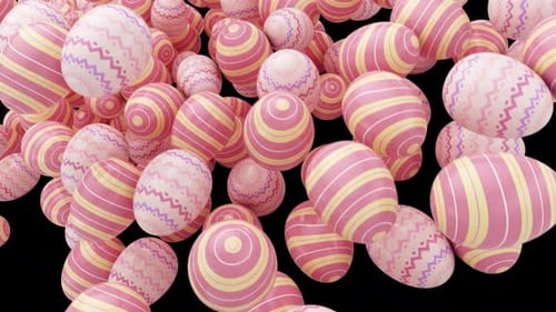 Falling Decorated Easter Eggs Animation