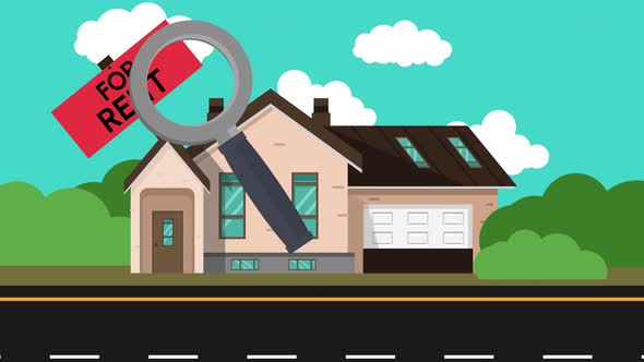 Animated Flat Design House For Rent Search, Backgrounds Motion Graphics ...