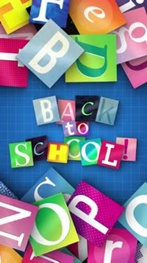 Magazine Letters Vertical Back To School Caption