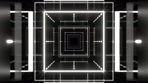 Weißer geometrischer neonrotierender Designhintergrund Vj Loop In 4K