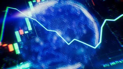 Futuristic Neon Stock Exchange Holo Loop 4K