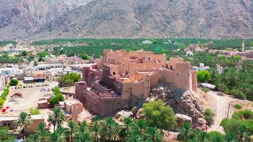 Aerial View of the Historic Bahla Fort in Oman