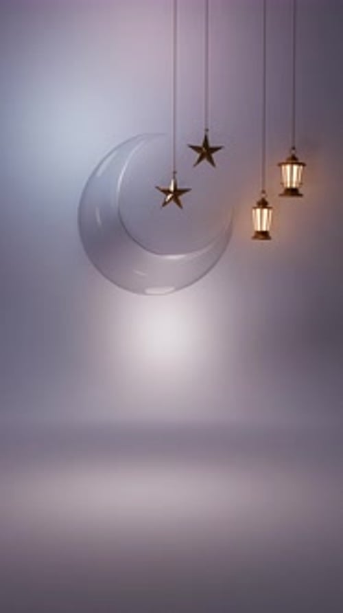 Elegant Ramadan Eid Moon and Lanterns Reveal