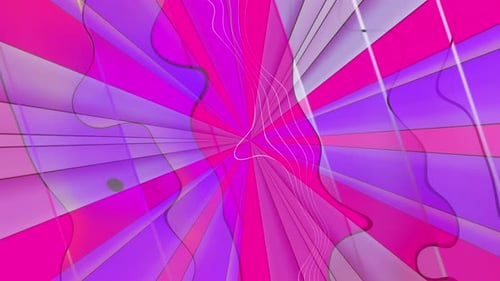Abstract Geometric Radiating Lines and Wavy Shapes Looping Background
