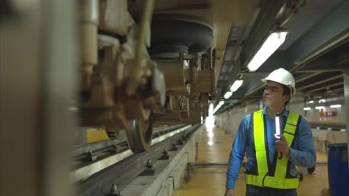 Engineers for electric trains After detecting difficulties with the electric train's machinery