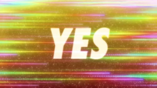 Yes Word With Colourful Background V2