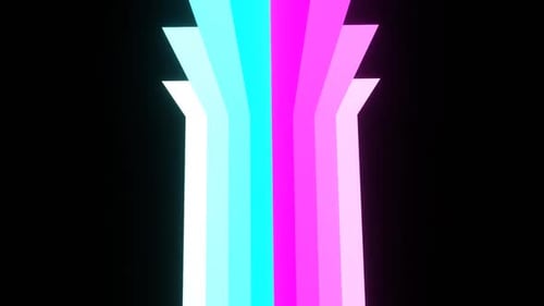 Cyan And Pink Colored Stripes Background Vj Loop In HD