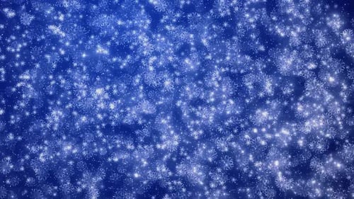 blue merry christmas blue background with snowflakes and particles