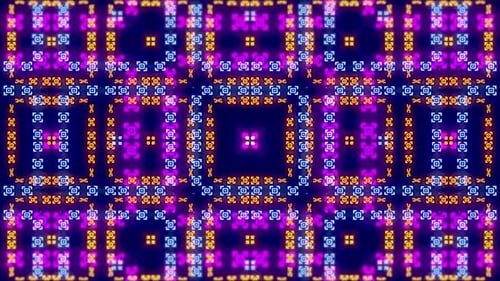 Geometric Kaleidoscope Mosaic Design. 4к