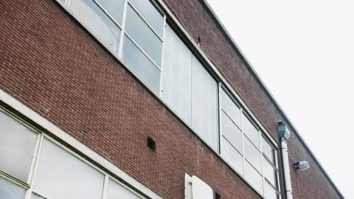 Slow motion shot of an old building