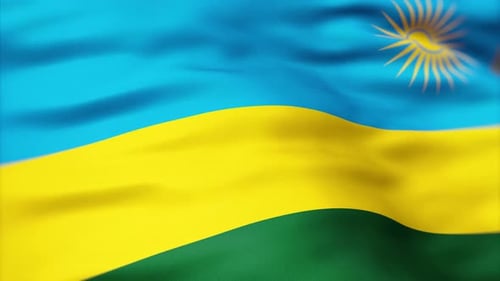 Realistic Rwanda Flag Waving Animation