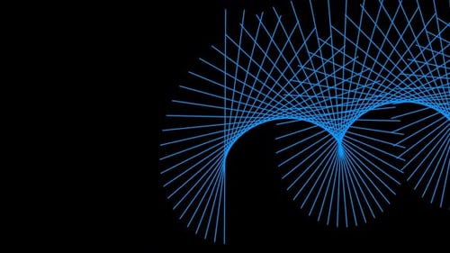 Abstrakte geometrische Kunst mit blauem Linienmuster