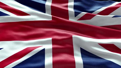 Realistic Waving Union Jack Flag Animation