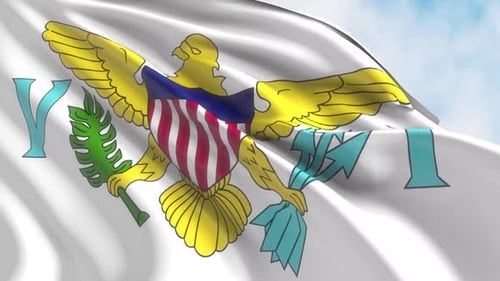 Virgin Islands - Us Flag Waving