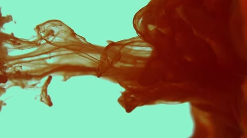 Red Ink Dissolving in Liquid Medium