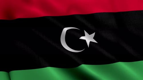 Seamless Waving Islamic Flag with Crescent and Star