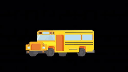 Cartoon-Schulbus Alpha-Kanal 4K