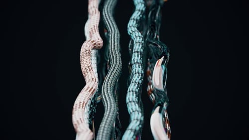 Abstract Digital Wires Flowing Upwards Animation