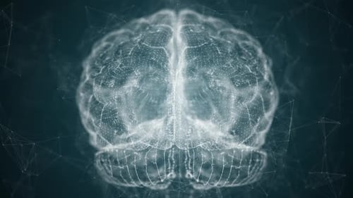 3D Render of Digital Human Brain Neural Network and Artificial Intelligence AI Concept Machine Deep