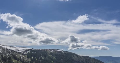Time Lapse of Cloudscape Behind of the Mountains Top