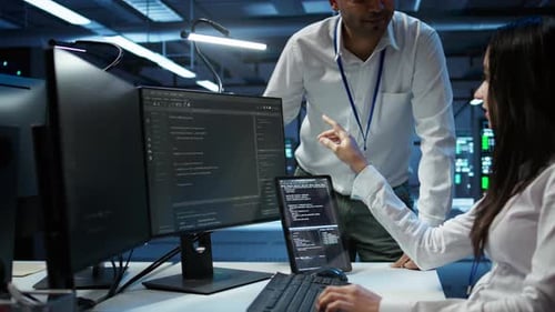 Team of Admins in Data Center Ensuring System Can Handle Networking Tasks