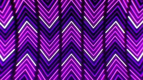 Pulsating Neon Chevron Lines Motion Background