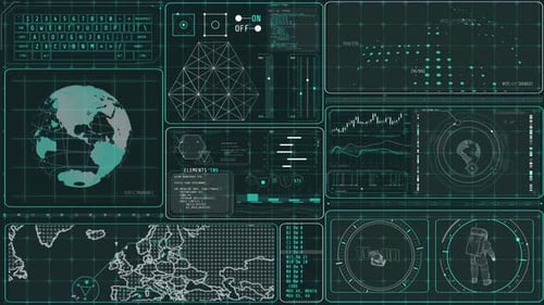 Animación de una pantalla de alta tecnología para la observación de la Tierra por satélite