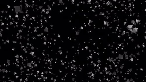 Würfelexplosion. Eine Explosion von Kisten. Box Shape Particle Blast mit Alphakanal