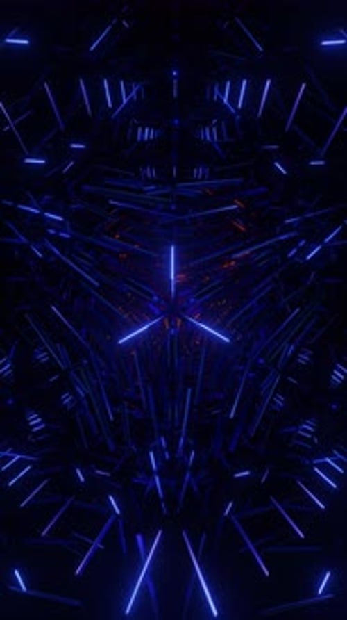 Vertical Video of Endless Geometric Transformation in a Seamless Abstract Loop