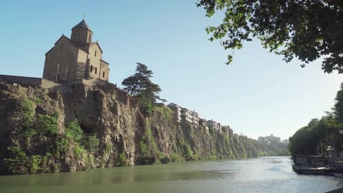 The Virgin Mary Assumption Church of Metekhi on the cliff