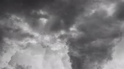 4k Sky lightning on a stormy twilight