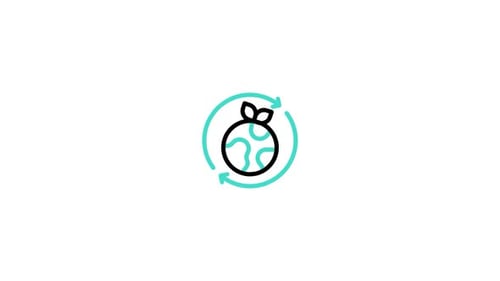 Animated Flat Design Eco Planet Earth Cycle Icon
