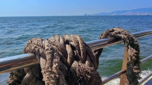 Ocean City And Sailor Rope From The Ship Deck