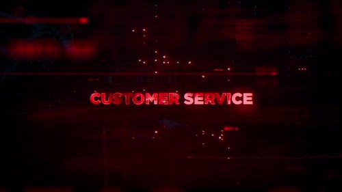 Customer Service Digital Glitch Text Reveal