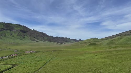Aerial View of Green Hills Landscape